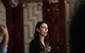 Prime Minister Jacinda Ardern speaks at Te Whare Rūnanga on 4 February, 2021.