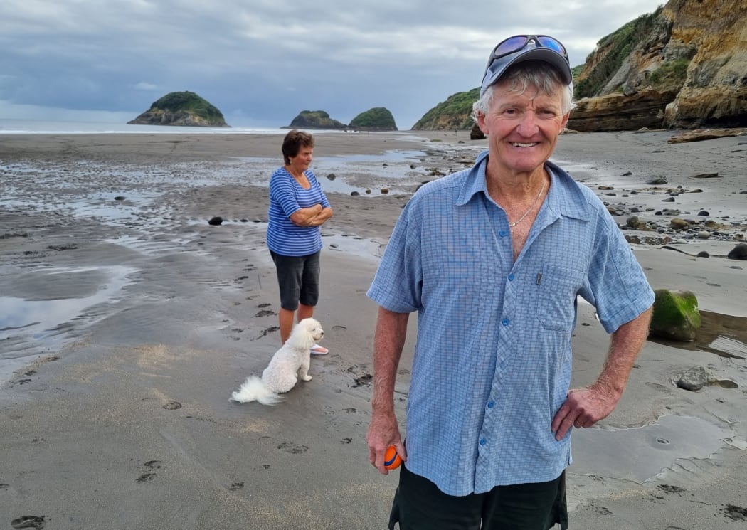 Gary Sprudle, who was out walking Oscar with his wife Anne