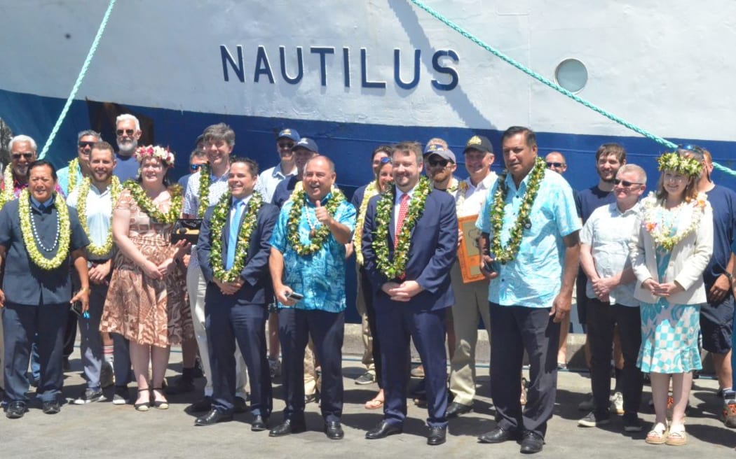 The United States research vessel E/V Nautilus was officially welcomed at Avatiu Wharf yesterday with a traditional ceremony celebrating a new era of ocean exploration and scientific partnership in the Cook Islands. 25102244/25102245