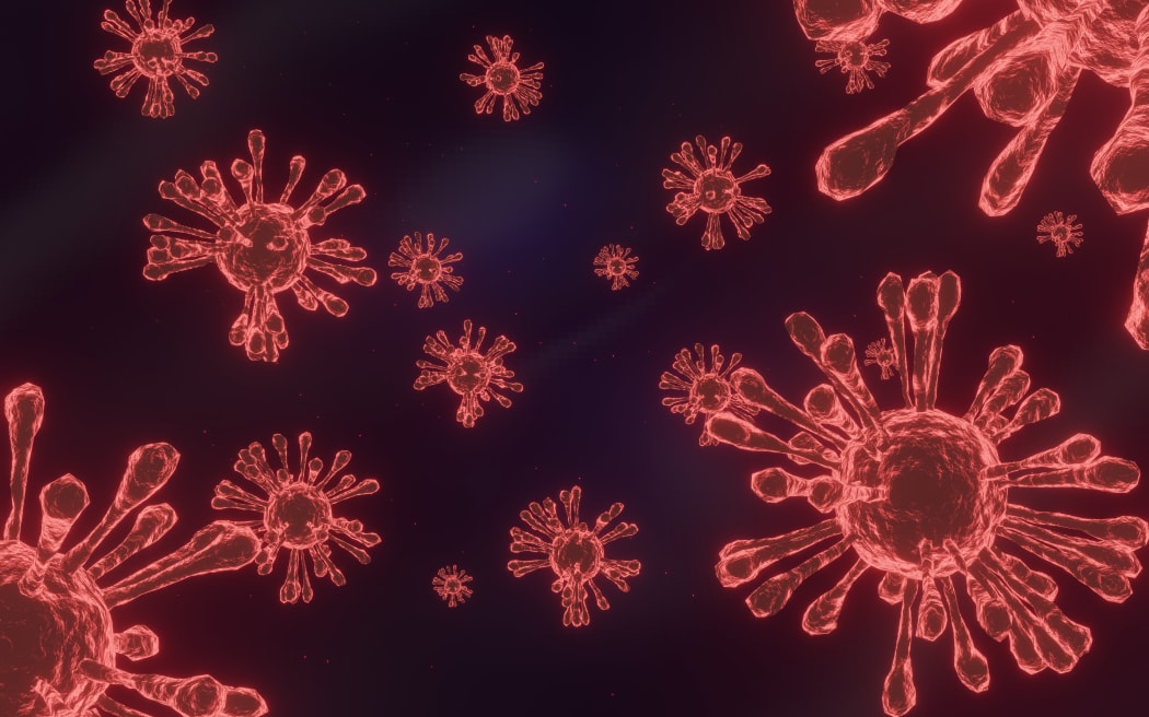 Vector virus, bacteria, cells 3D rendering on blue background. Coronavirus 2019-nCov novel coronavirus concept. Covid-19