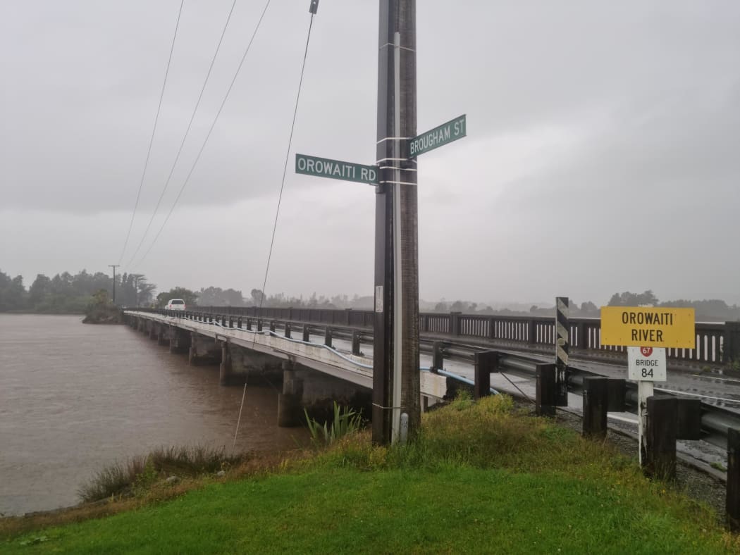 Orowaiti River, Westport, on Friday morning after two days of rain, 4 February 2022