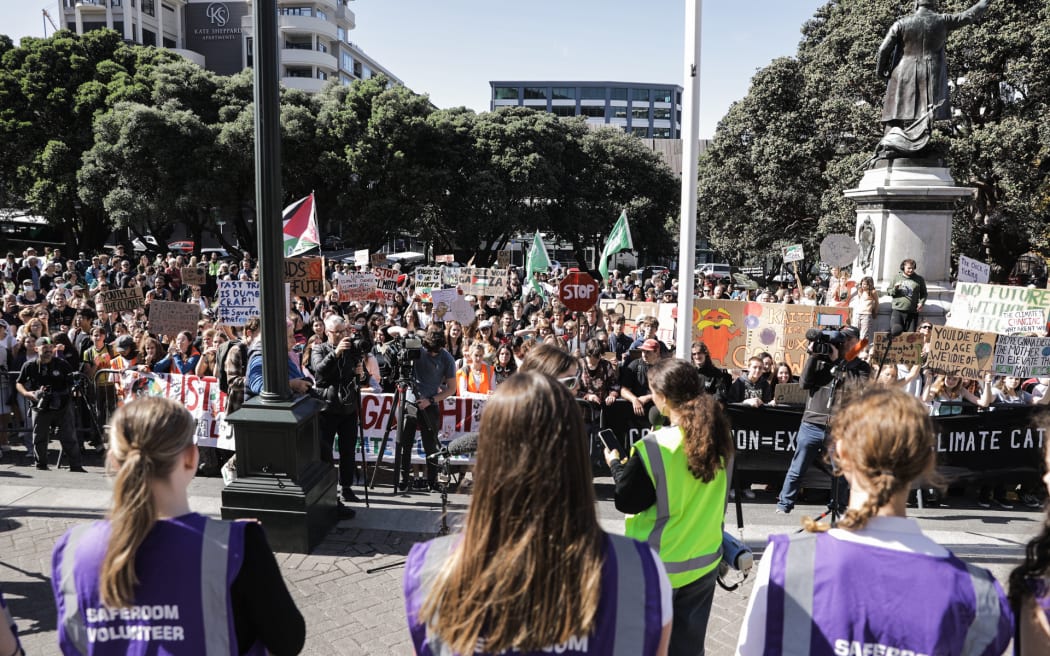 Climate protesters take to Parliament.