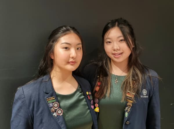 Eileen and Yahan from St Cuthbert's College's Saints Alive choir.