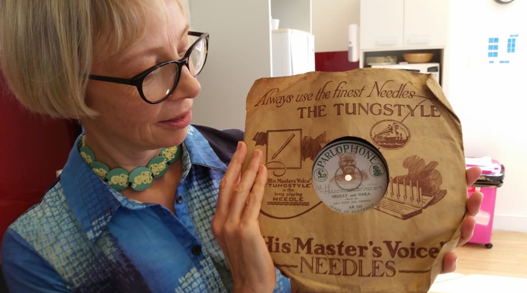 Patricia Thompson with the 1927 recording.
