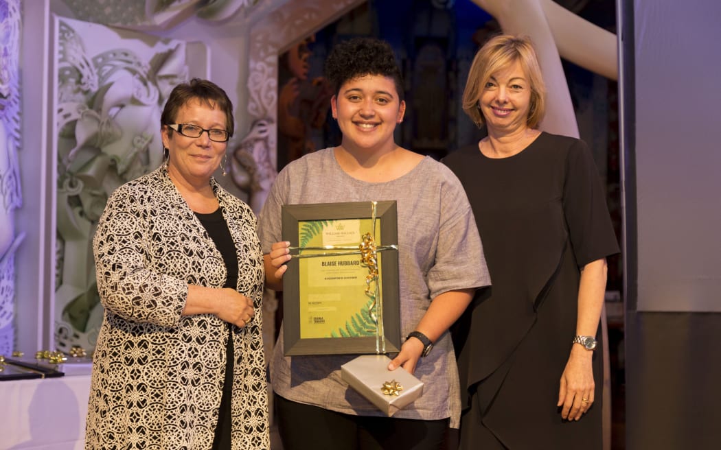 Children's Minister Tracey Martin, Blaise Hubbard and Sysdoc chief executive Desiree Botica.