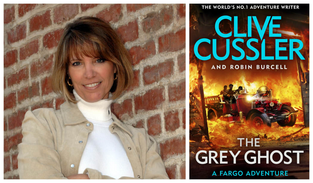 Author Robin Burcell and her latest book, co-authored with Clive Cussller, "The Grey Ghost"