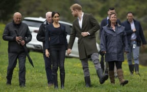 - POOL PHOTO - The Duke and Duchess of Sussex arrive to unveil a plaque after dedicating 20 hectares of native bush to the Queen's Commonwealth Canopy project at The North Shore Riding Club, Auckland New Zealand. 30 October 2018 Photograph by Greg Bowker New Zealand Herald