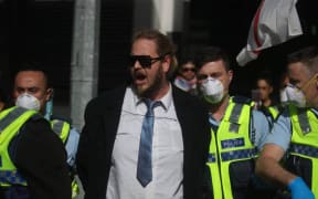 Anti-lockdown organiser Vinny Eastwood was arrested by police in Auckland.