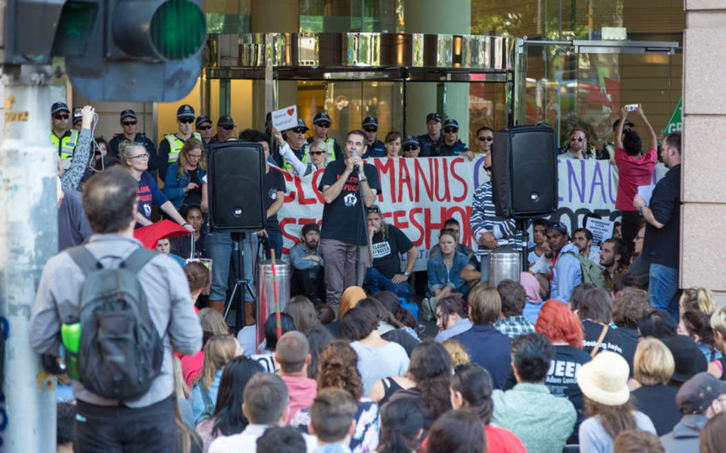 Refugee activists along with the Socialist Alliance and University Students, protest in Melbourne against sending children back from onshore camps to Nauru offshore centres.