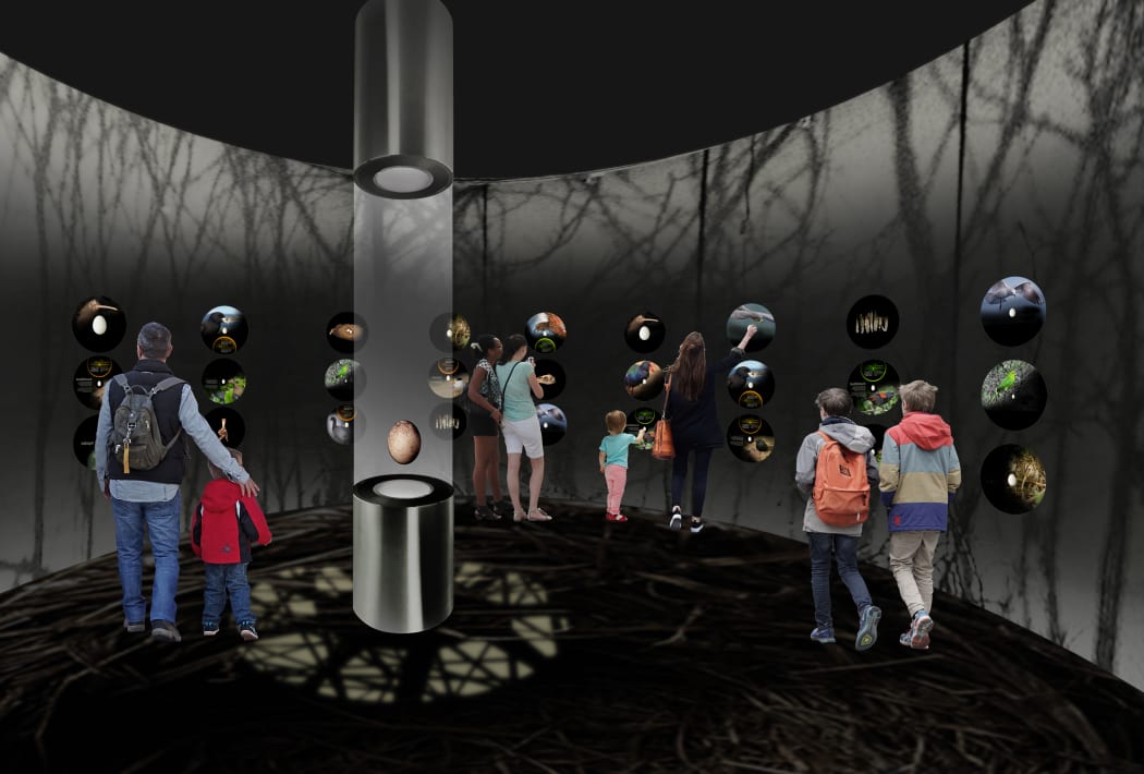 Te Taiao Nature exhibition space - Artist impression of Te Kohunga Nest