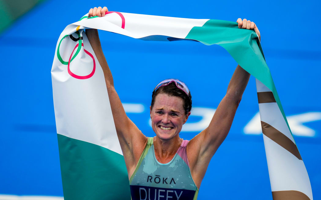 Flora Duffy wins gold in the Women’s Triathlon, Tokyo 2020 Olympic Games.