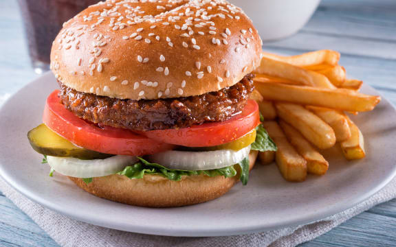 A plant based non-meat burger.