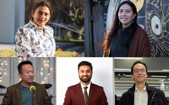 Clockwise from top left: Prabha Ravi, Karen (Kaz) Yung, Benedict Ong, Gurpreet Dhillon, Leo Liu.