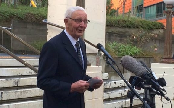 Mark Dunajtschik speaks to media at Wellington Hospital 10 July