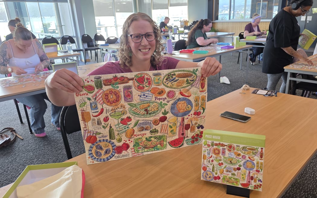 Dunedin resident Julie Eyles wins gold after finishing her puzzle in 39 minutes, 38 seconds.