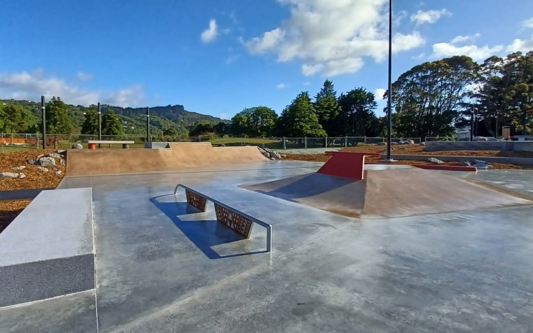 The new park has six different skate zones including a mini bowl, five quarter pipes, a mix of rails, curbs and pole jams and a five-sided fun box with a ledge.