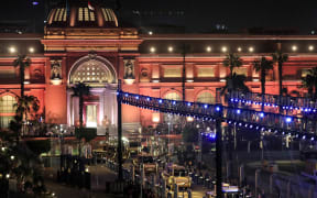 The carriages carrying 22 ancient Egyptian royal mummies depart from the Egyptian Museum in Cairo's Tahrir Square.