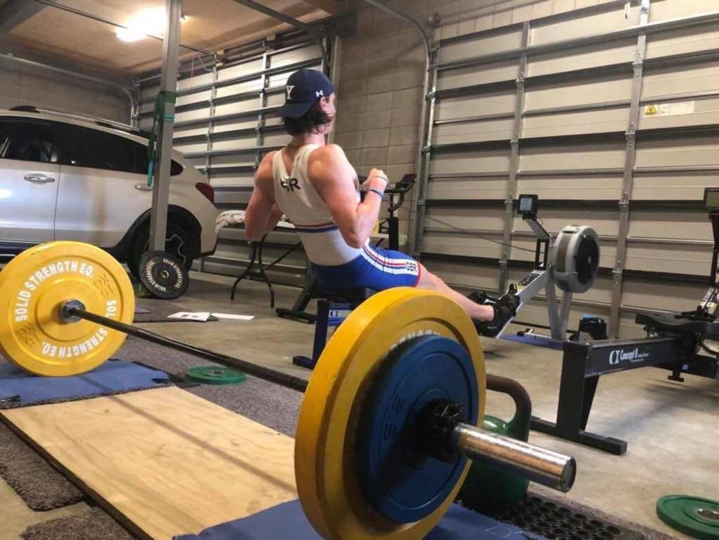 The gym garage.