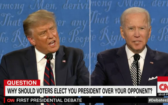 Republican nominee Donald Trump and Democratic nominee Joe Biden face off in the first general election presidential debate of 2020 on 30 September, 2020.
