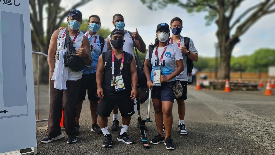 Team Fiji heading to a training session at Yoyogi Athletics Park. Tokyo 2020 Paralympic Games.
