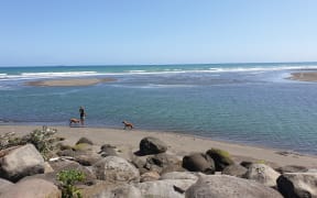 Waiwakaiho river at mouth