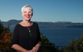 Mayor Steve Chadwick at her Kawaha Point home. 18 April 2019 Rotorua Daily Post Photograph by Stephen Parker.