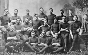 The New Zealand Rugby team which toured New South Wales in 1884.
Henry Braddon is the fourth from right middle row.