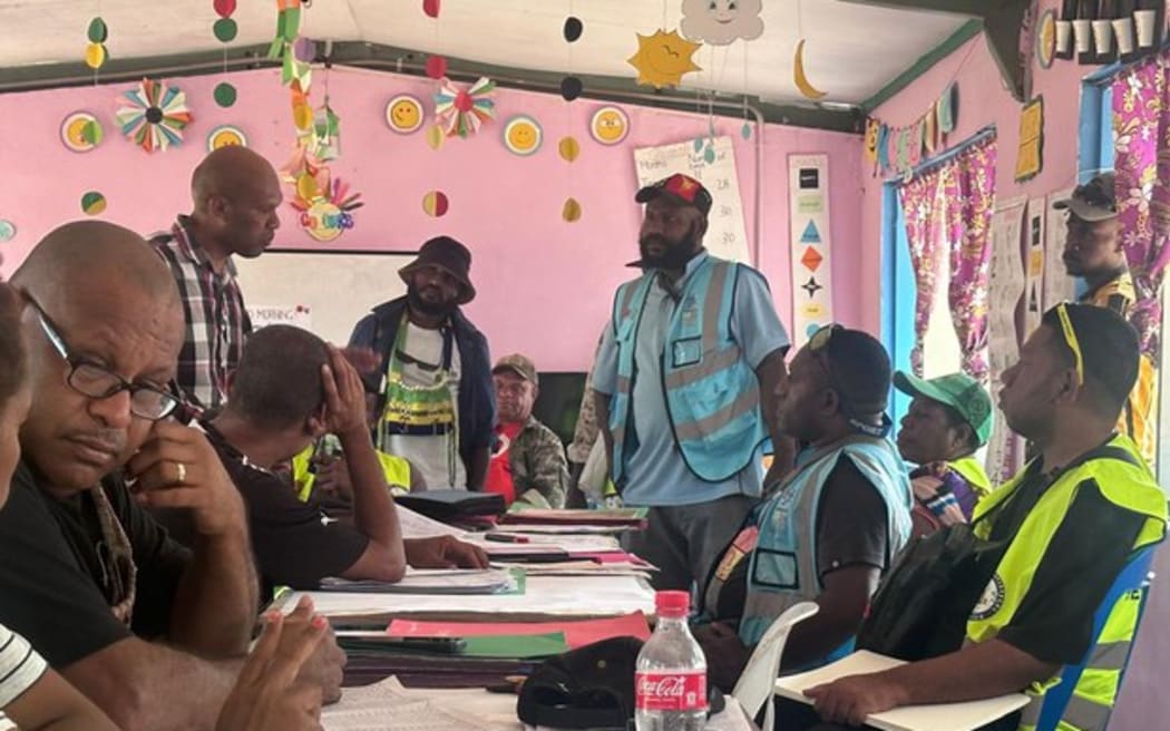 NCD Ward 11 census enumerators and supervisors going through a training session on how to use digital tablets, Port Moresby 30 July 2024.