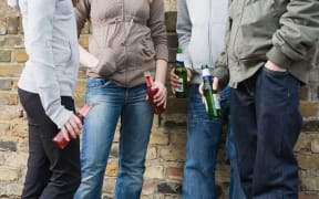 young people with bottles - cropped