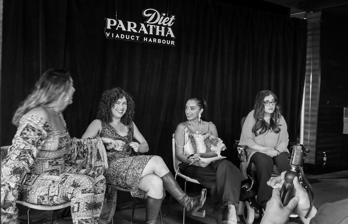 Kris Fox, Saraid de Silva, Anita Chhiba and Latifa Daud at the Diet Paratha Family Meeting panel discussion.