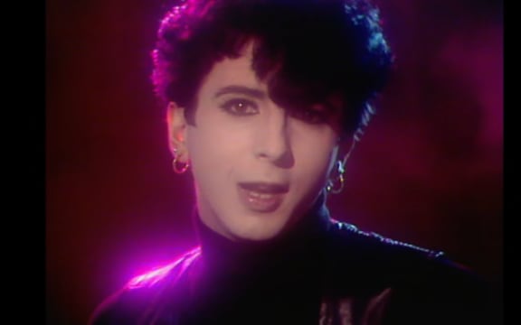 Marc Almond of Soft Cell; still taken from the video to the song 'Say Hello, Wave Goodbye'.
