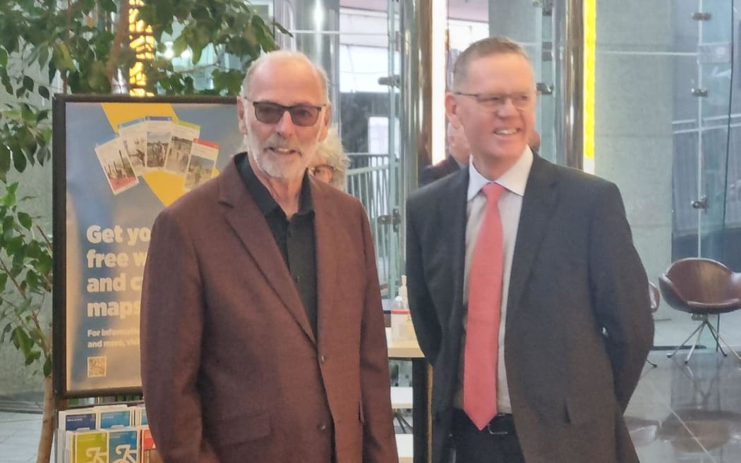 Auckland Mayor Wayne Brown, left, with council chief executive Jim Stabback.