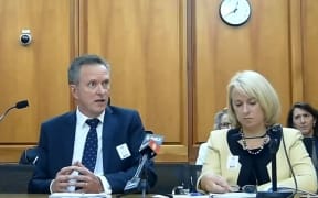 TVNZ's chief executive Kevin Kenrick and board chair Therese Walsh.