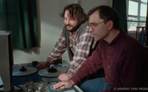 Costa Botes working with Peter Jackson on the mockmentary film 'Forgotten Silver'
