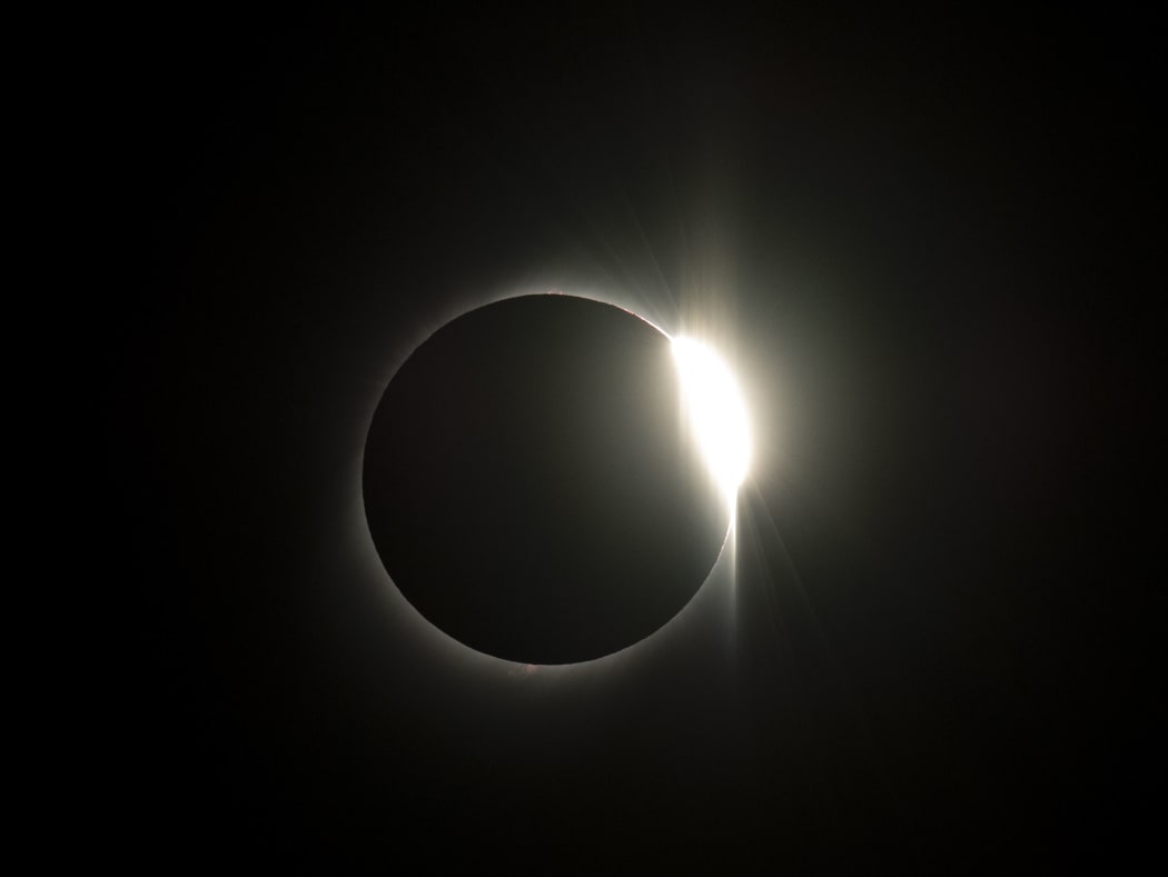 Solar eclipse as seen from the La Silla European Southern Observatory (ESO) in La Higuera, Coquimbo Region, Chile, on July 02, 2019.