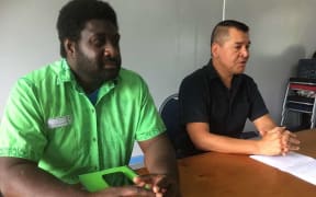 BRC director of operations, Desmond Tisanei, (left) and chief referendum officer Mauricio Claudio.