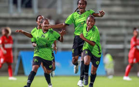 AS Academy Féminine players celebrate their late, late winner