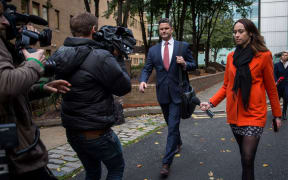 Chris Cairns arriving at court.