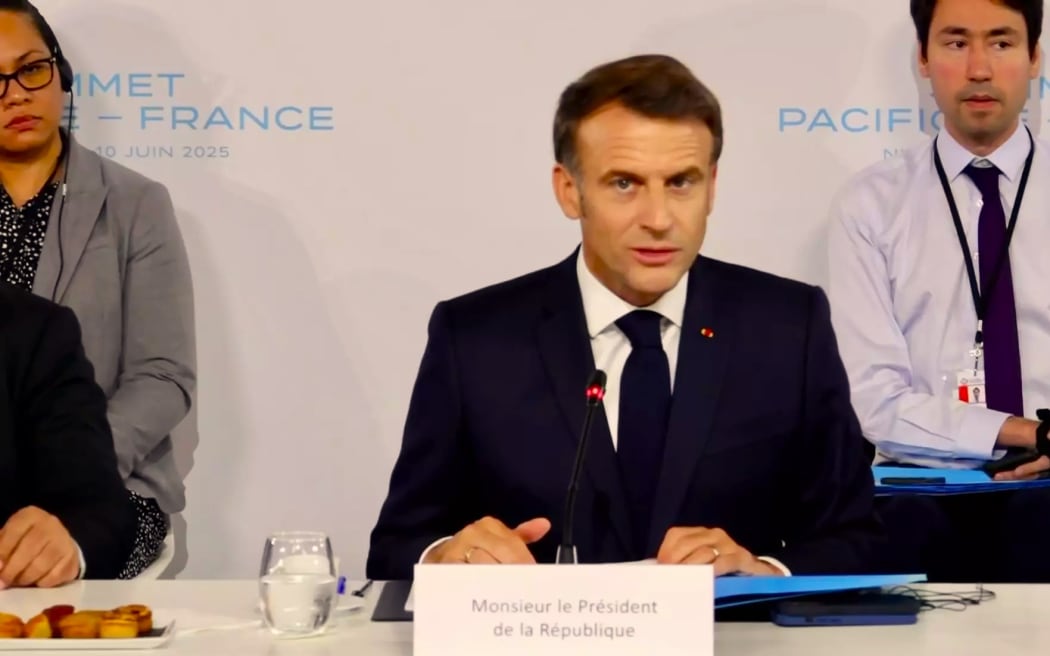 French President Emmanuel Macron speaks at the France-Pacific summit on 10 June 2025 in Paris