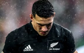 Sonny Bill Williams after being shown the red card by referee Jerome Garces.