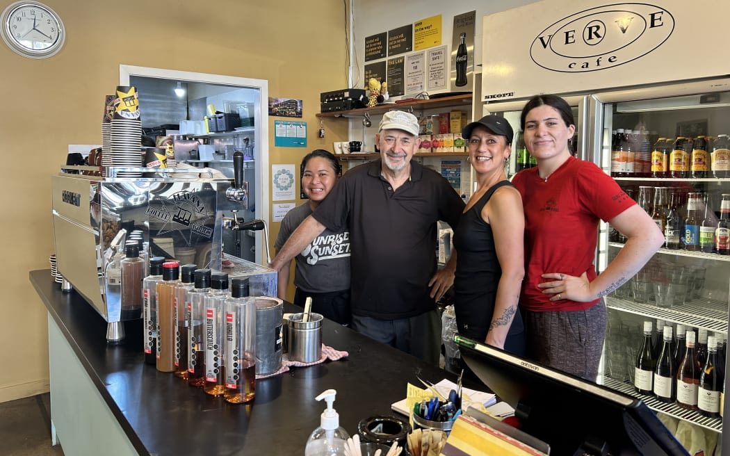 Verve Cafe owner Ray Totenberg with his staff