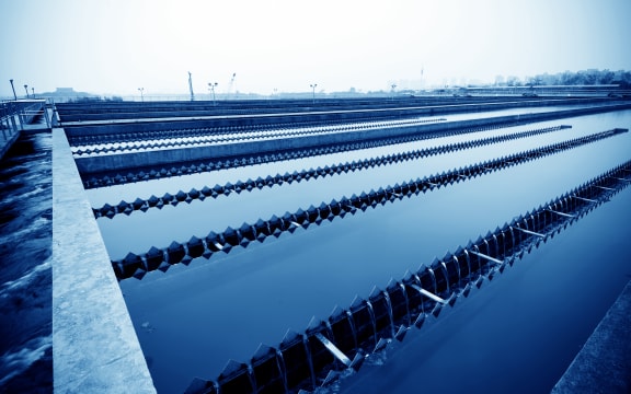 Modern urban wastewater treatment plant.