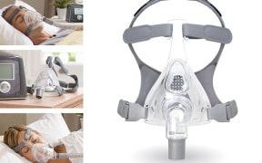 The F&P Simplus full face mask is used for the treatment of obstructive sleep apnea.