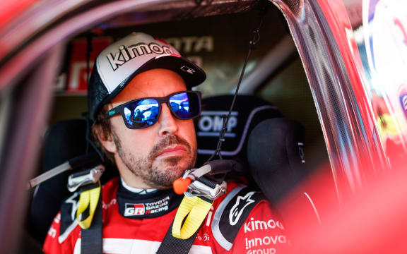 Fernando Alonso competing in 2020 Dakar Rally.