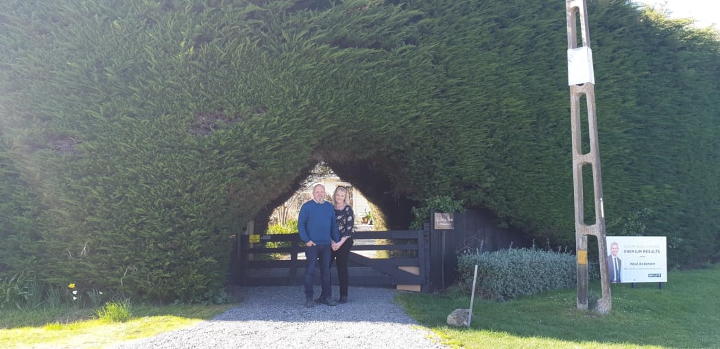Gareth and Jo Jones outside their Napier property.