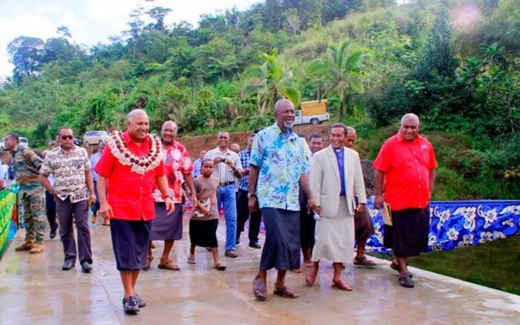 Fiji Prime Minister, Rear Admiral Frank Bainimarama, at Nasau Village, Wainibuka, 2014.