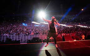 Eminem's Wellington concert last night drew a record crowd of more than 46,000 to Westpac Stadium.
