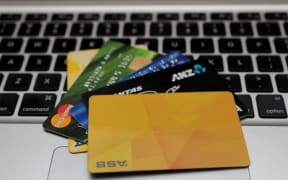 credit cards on a keyboard