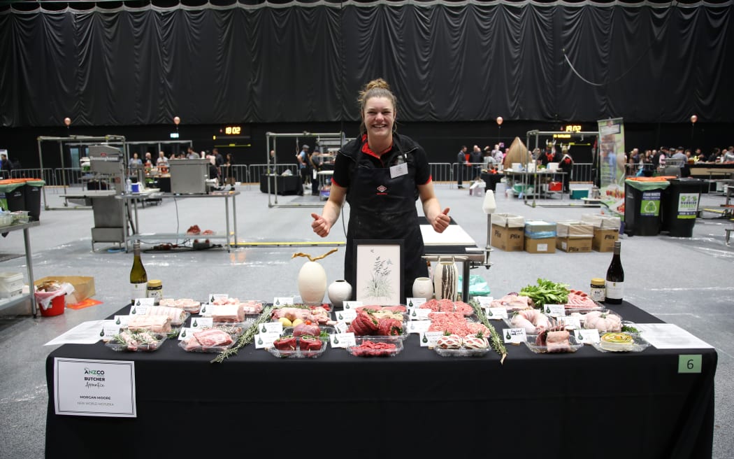 Morgan Moore from New World in Motueka is Butcher Apprentice of the Year.