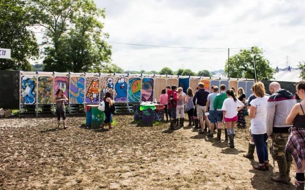 Glastonbury festival lavatories.